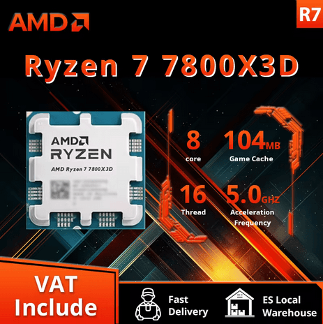 Code promo - Processeur AMD Ryzen 7 7800X3D (Version Tray, sans boite ni ventirad, Via Paypal)