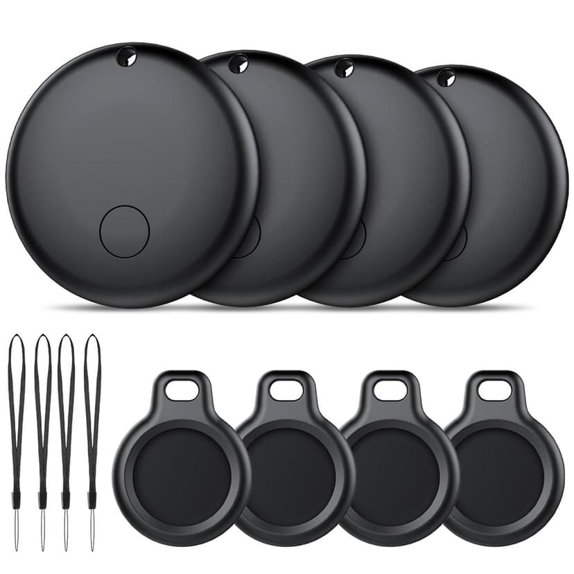 Lot de 4 Traceurs Android Smart Tag Ajblg avec Étui de Protection