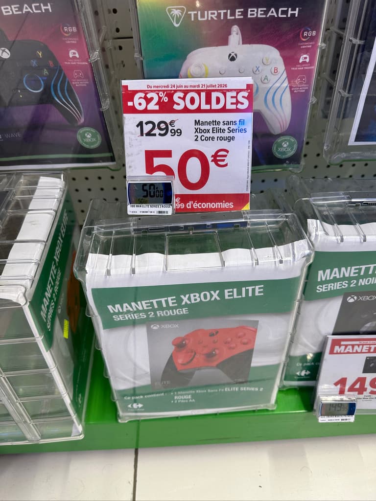 Manette Xbox Elite Series 2 rouge en stock à Carrefour