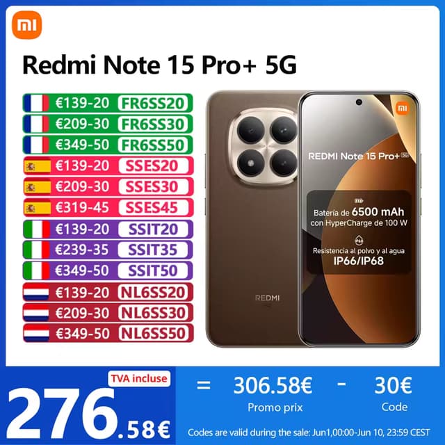 Code promo - Xiaomi Redmi Note 15 Pro+ 5G : Offre Exceptionnelle !