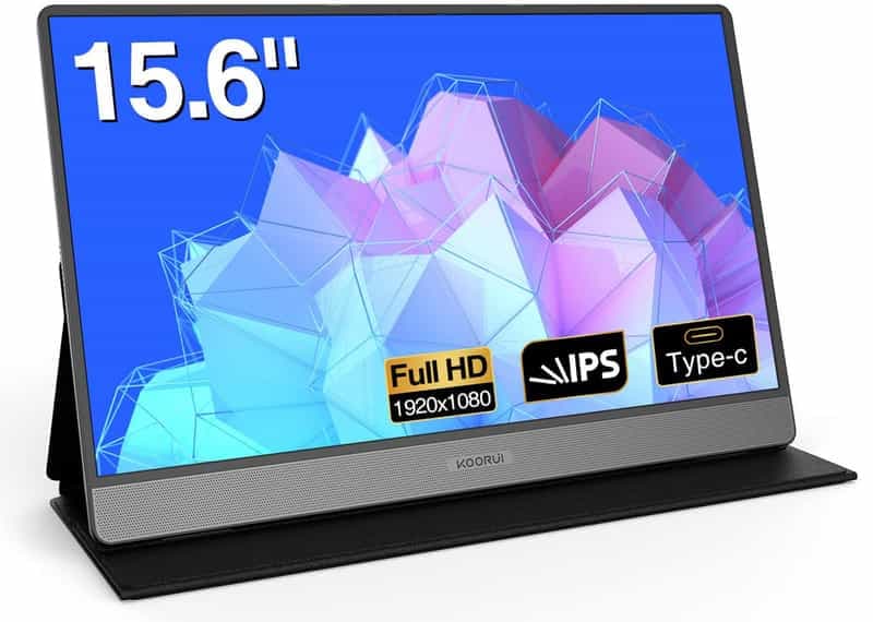 Écran Portable KOORUI 15.6" Full HD IPS avec Haut-Parleurs Intégrés et Ports USB-C et HDMI - Conception Élégante et Pratique