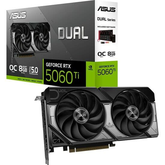 RTX 5060 Ti Asus DUAL OC 8 Go + Bonus Jeu Inclus