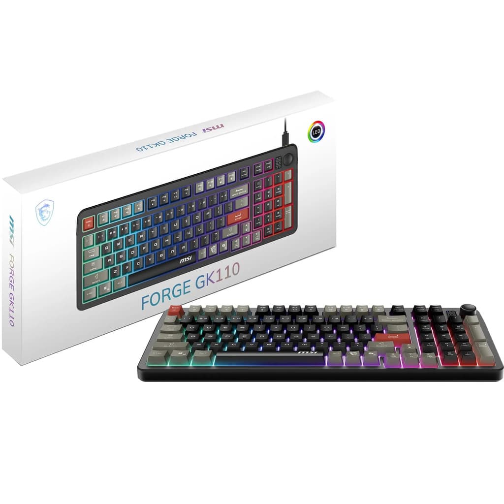 Clavier MSI GK110 filaire : membrane, RGB et touches multimédias