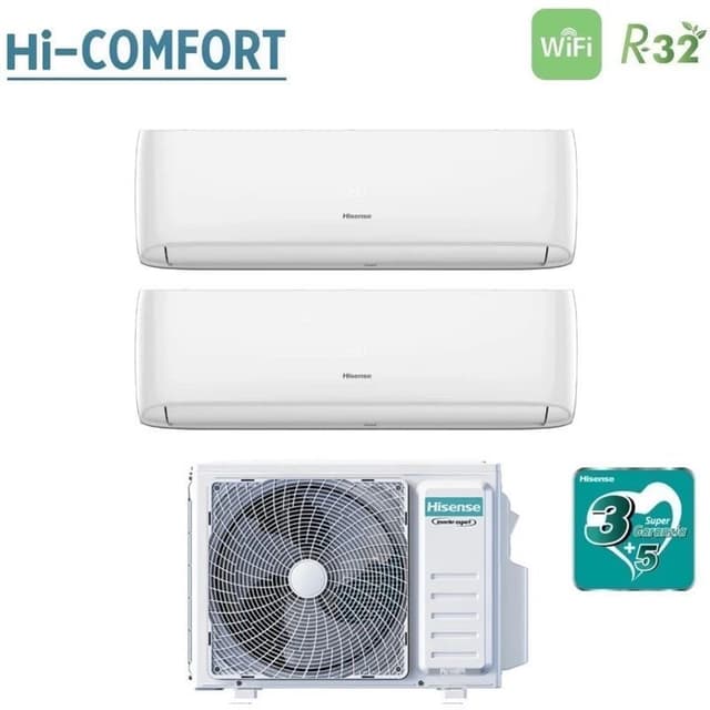 Climatiseur Bi-Split Hisense Hi-Comfort 12+12 kW Wi-Fi R-32 A++