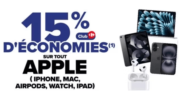 15% de réduction fidélité sur les produits Apple