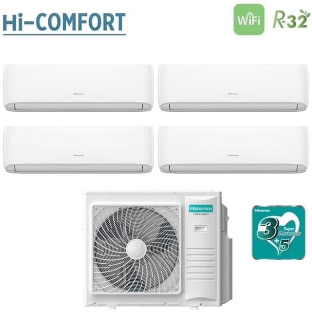 Climatiseur quadruple Hisense Hi-Comfort 9+9+9+12 BTU Wi-Fi A++/A+ R-32