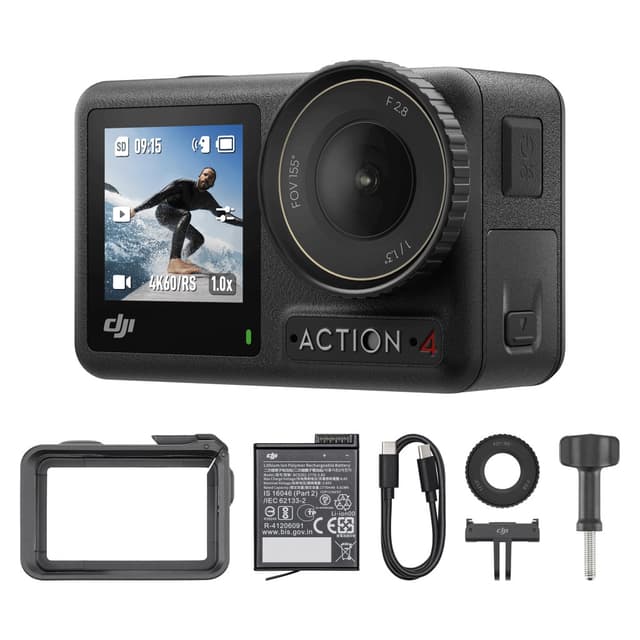 Bundle DJI Osmo Action 4 Essentiel : caméra 4K étanche avec capteur 1/1,3"