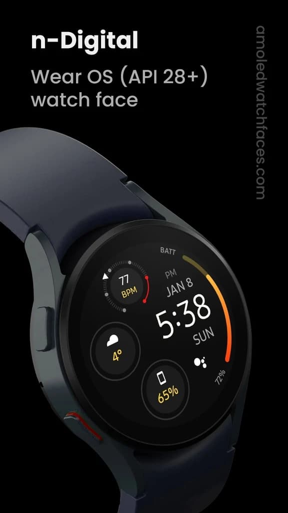 Cadran numérique gratuit pour montre connectée Wear OS