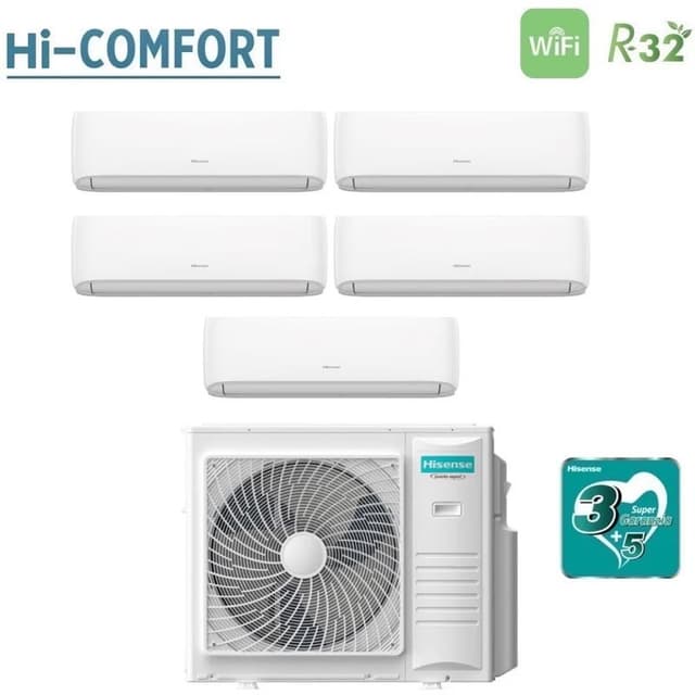 Climatiseur Hisense Hi-Comfort 5 unités Inverter Wi-Fi R32