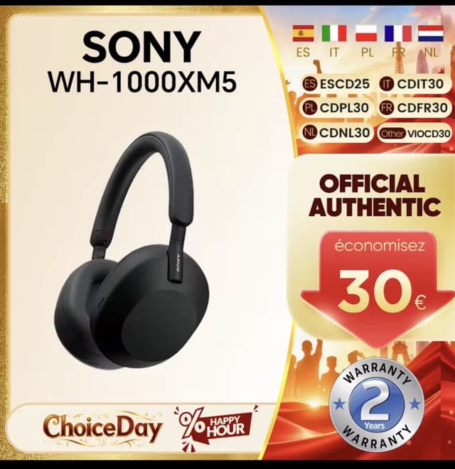 Code promo - Sony WH-1000XM5 : Réduction de bruit ultime à prix réduit