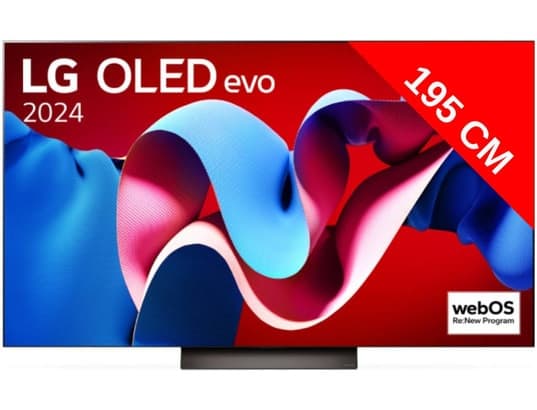 Téléviseur LG OLED77C4 2024 - Vivez des expériences immersives avec une image OLED réaliste, son Dolby Atmos, 120Hz 4K, 195 cm