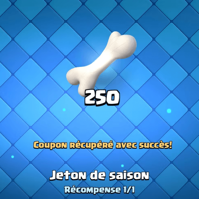 250 jetons de saison offerts sur Clash Royale