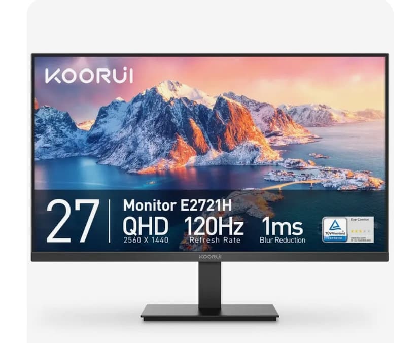 Écran PC 27" Koorui IPS QHD 120Hz avec FreeSync/G-Sync et HDR10