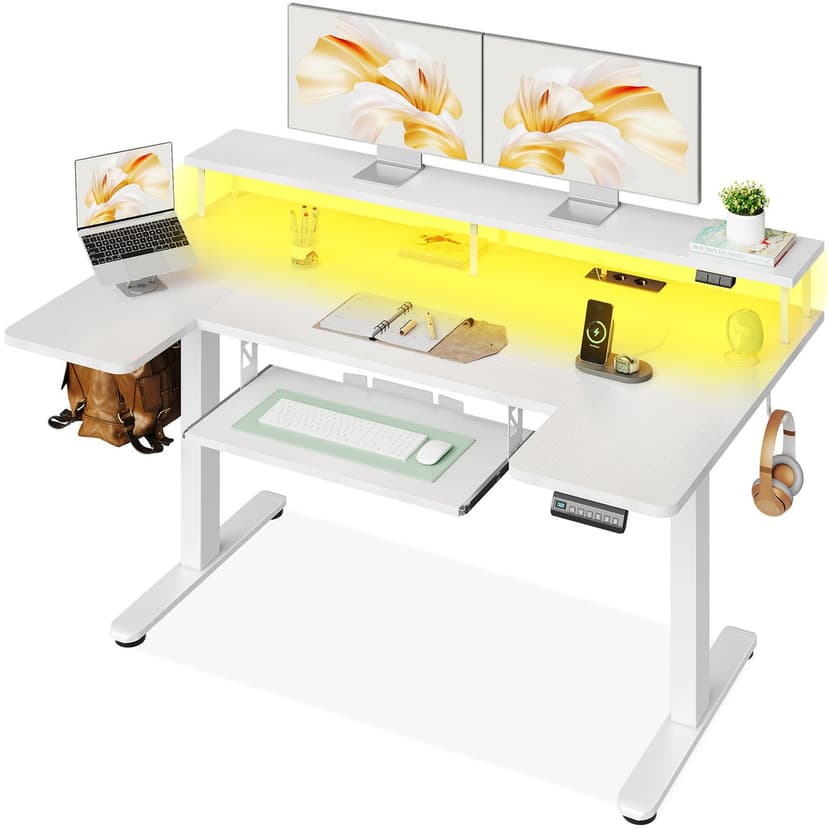Bureau électrique ergonomique U 140 cm avec accessoires