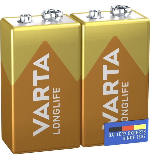 Piles Varta Longlife 9V Alcalines - Lot de 2