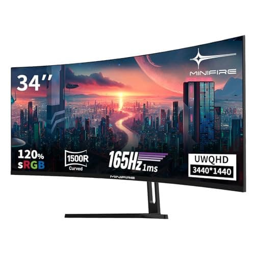 🎮 Écran PC Gamer 34'' Minifire Incurvé - Immersion Totale en 2K 1440p, 165Hz, 1ms, Technologie VA Rapide (Vendeur Partenaire) 🖥️✨