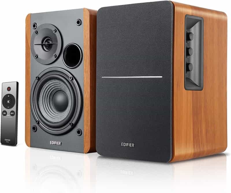 Enceintes de Bibliothèque amplifiées Edifier R1280Ts en Bois - 42W RMS, Télécommande sans fil