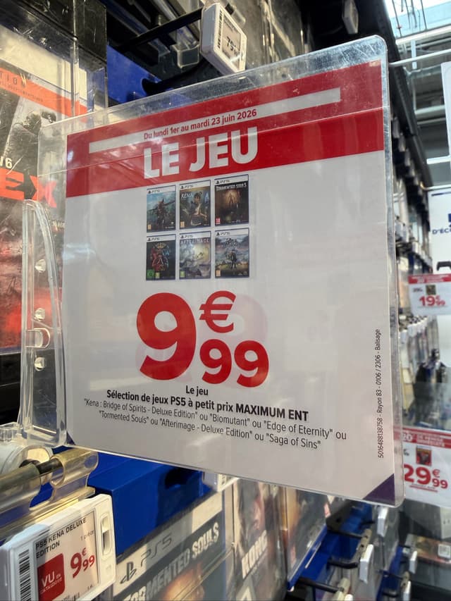 Jeux PS5 à 9,99 € chez Carrefour Mérignac