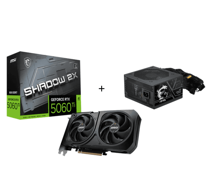 Pack gaming RTX 5060 Ti + Alim PCIe 5 à prix malin