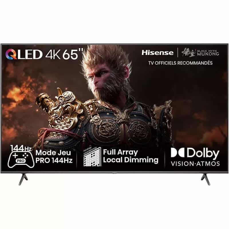 Téléviseur 65 pouces Hisense 65E7NQ PRO (2024) - QLED, 4K, 144Hz, HDR10+, Dolby Vision, FreeSync, VRR & ALLM