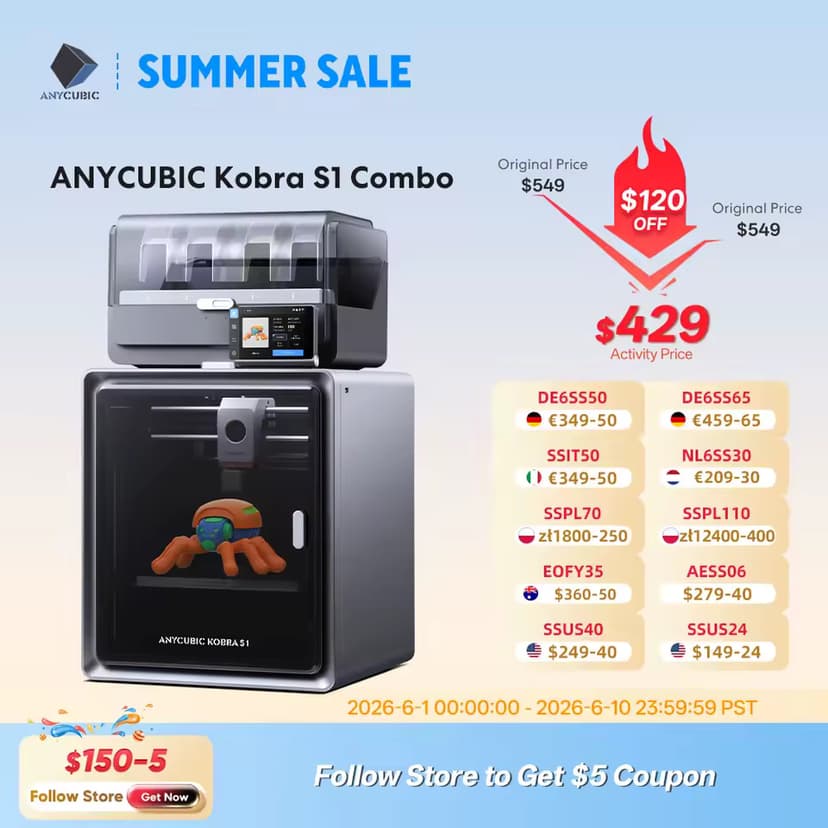 Code promo - Anycubic Kobra S1 Combo : Offre Exceptionnelle