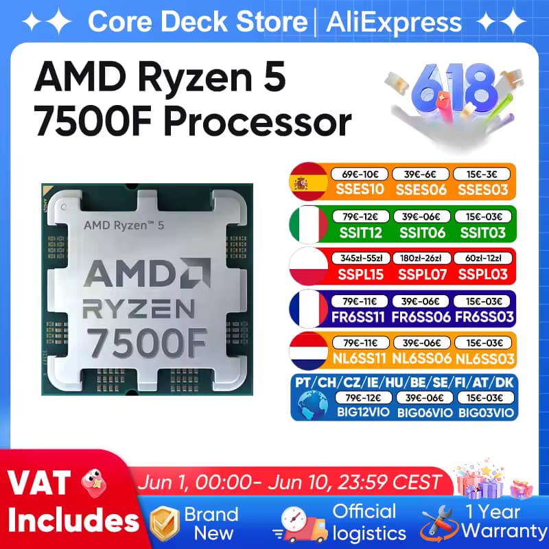 AMD Ryzen 5 7500F : Puissance et Performance à Portée de Main