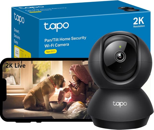 Caméra Tapo C211 Intérieure 2K - Rotation 360°, Détection Humaine