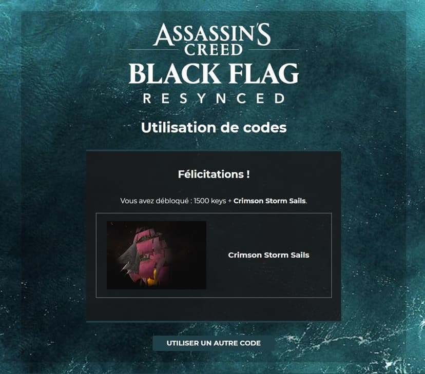 Code promo - Assassin's Creed Black Flag Resynced : 1500 clés Animus + voiles offertes