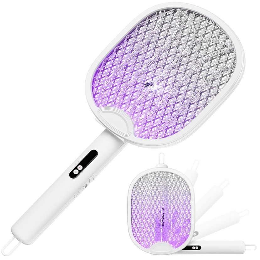 Raquette anti-moustiques électrique 4000V - USB-C, Blanc Nacré