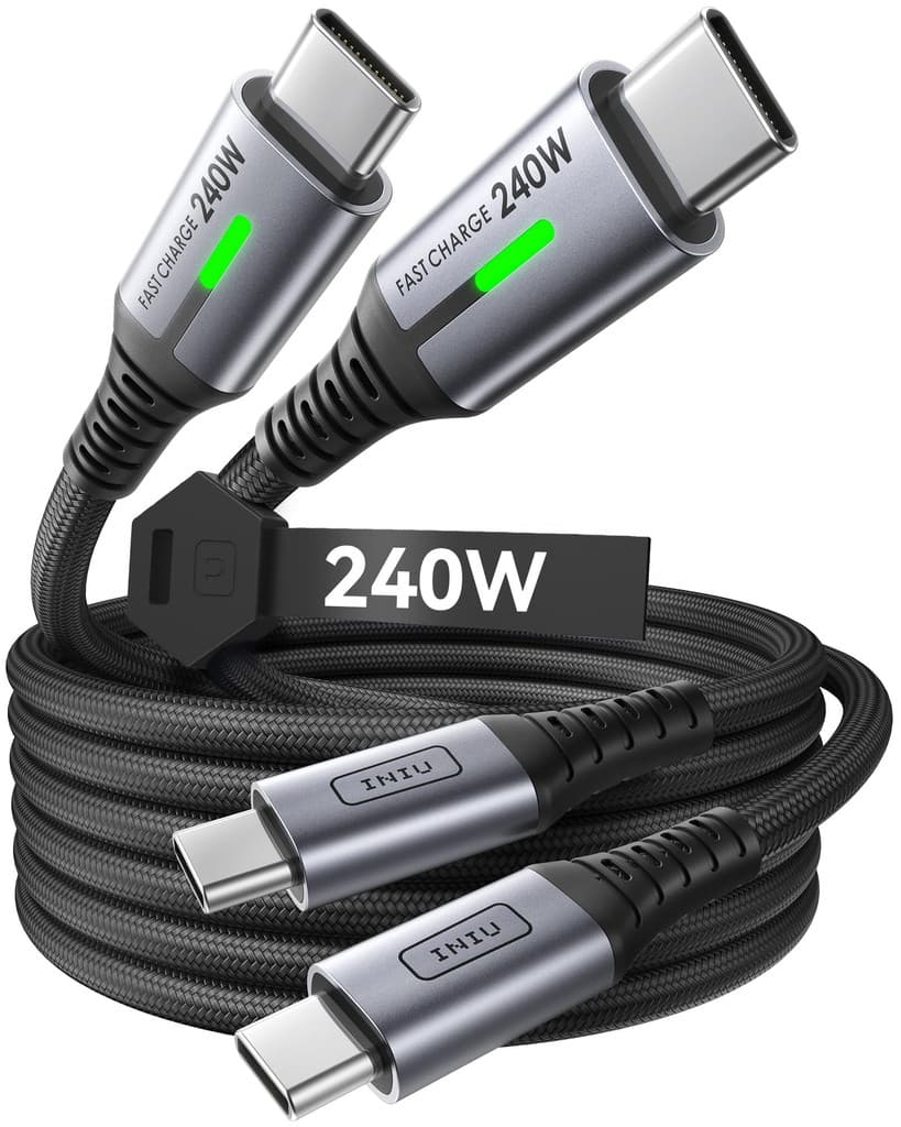 Lot de 2 Câbles USB-C vers USB-C Iniu 240W - 2m