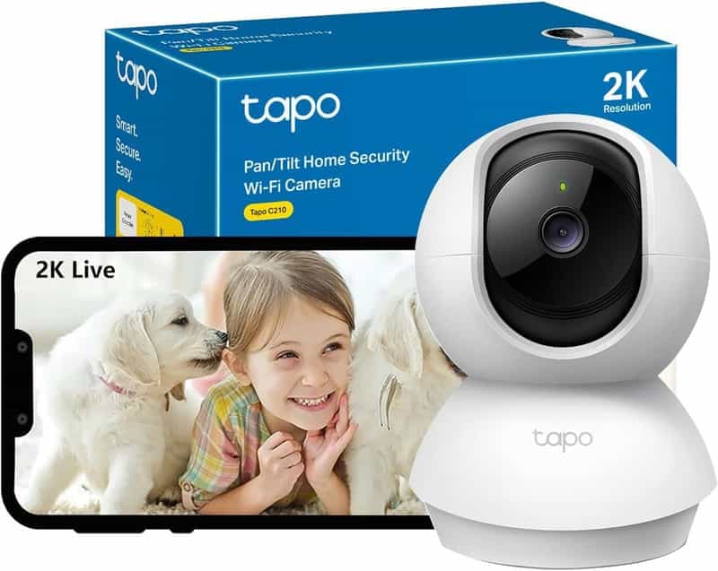 Caméra de Surveillance WiFi Smart intérieure Tapo C210 - Qualité 2K, Vision Nocturne et Détection de Mouvement
