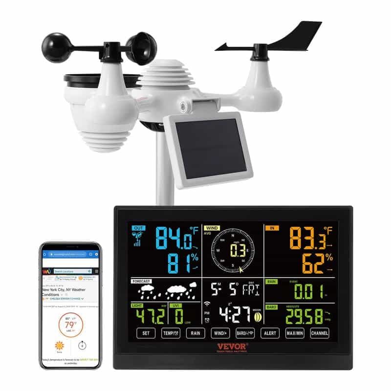 Code promo - Station Météo WiFi 7-en-1 Vevor YT60234 - Écran VA de 7,5 pouces
