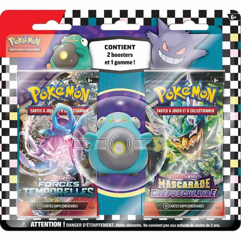 Lot Duo Pokémon: gomme et 2 boosters surprise 🌟