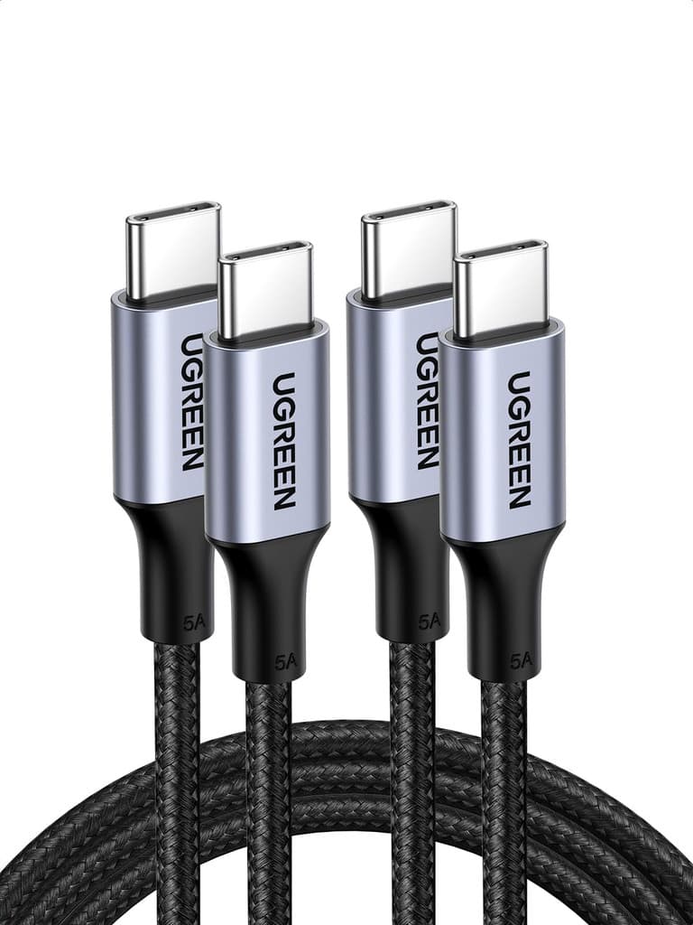 Lot de 2 câbles UGREEN USB-C 100W - Charge rapide, 2x 2 mètres