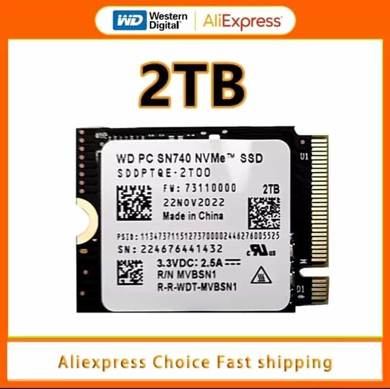 Code promo - SSD Interne 2 To Western Digital SN740 2230 : Idéal pour Steam Deck et ROG Ally