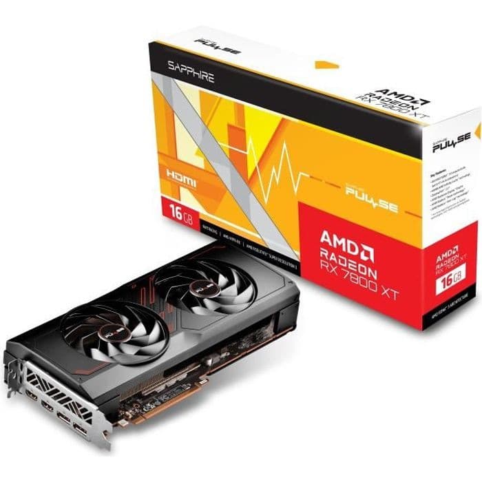Carte Graphique Sapphire Pulse AMD Radeon RX 7800 XT Gaming 16 Go GDDR6