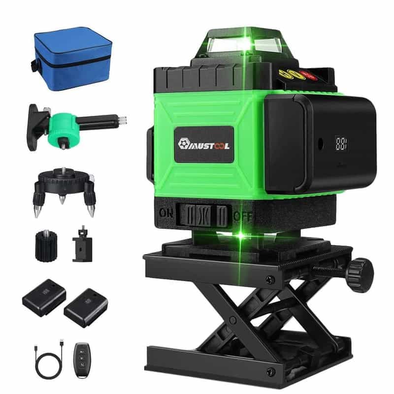 Niveau laser 360° 4D 16 lignes - MUSTOOL avec accessoires pratiques (Entrepôt en Europe)