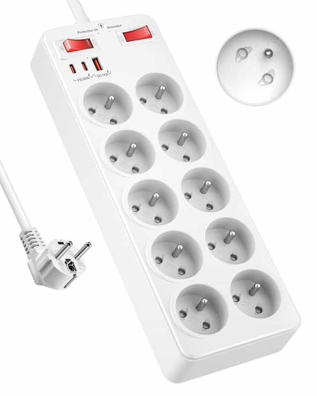 Multiprise sécurisée avec charge rapide USB-C PD 20W 🔌