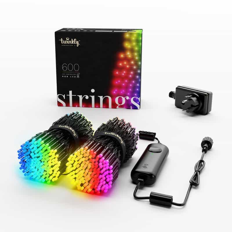 Guirlande Lumineuse Connectée Twinkly Strings 600 LED RGB - 48 mètres, Contrôle Via App, Usage Intérieur et Extérieur