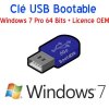Clé USB 8Go Bootable Windows 7 Pro 64 Bits + Licence OEM activation