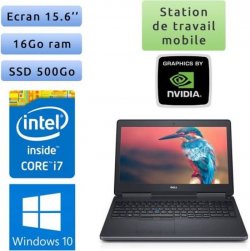 Dell Precision 7510 - Windows 10 - i7 16Go 500Go SSD - 15.6 - Webcam - M2000M - Station de Travail Mobile PC Ordinateur Noir