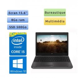 HP Probook 6570b -  Windows 10 - i5 8Go 500Go SSD - 15.6 - Webcam - Ordinateur Portable PC Gris