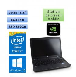 HP Zbook 15 - Windows 10 - i7 8Go 500Go SSD - 15.6 - K1100M - Station de Travail Mobile PC Ordinateur Noir