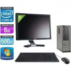 Pc de bureau Dell 7010 - i5 - 8Go - 500Go HDD - W7 +Ecran 20''