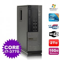 PC Dell 7010 SFF Core I7-3770 3.4GHz 16Go Disque 2000Go Graveur Wifi W7