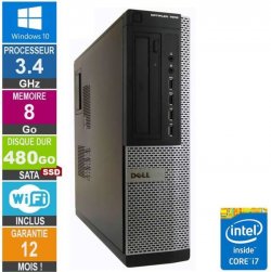 PC Dell 7010 DT Core i7-3770 3.40GHz 8Go/480Go SSD Wifi W10