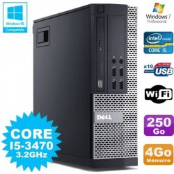 PC Dell 7010 SFF Core I5-3470 3.2GHz 4Go Disque 250Go DVD Wifi W7