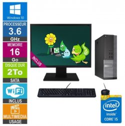 PC Dell 7020 SFF i5-4570 3.60GHz 16Go/2To Wifi W10 + Ecran 22