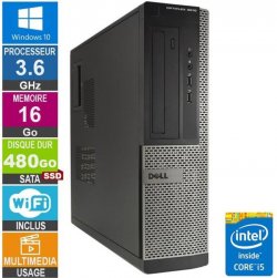 PC Dell Optiplex 3010 DT i5-3470 3.60GHz 16Go/480Go SSD Wifi W10