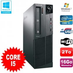 PC Lenovo Thinkcentre M81 SFF Core I5-2400 16Go 2To Graveur WIFI Win 7 Pro